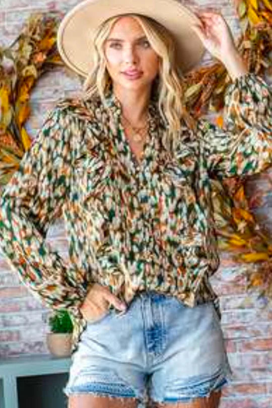 Olive Animal Top - With Purpose Boutique