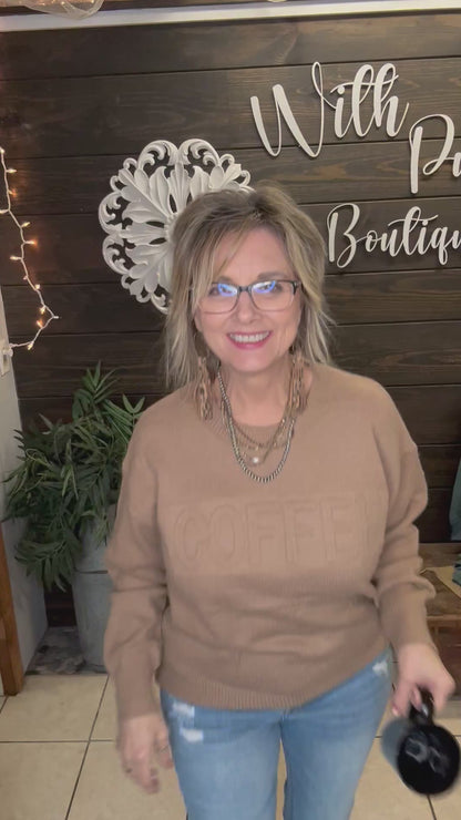 Coffee Embossed Sweater