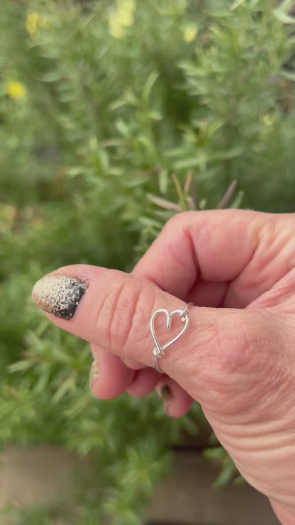 White Mule Twisted Heart Ring