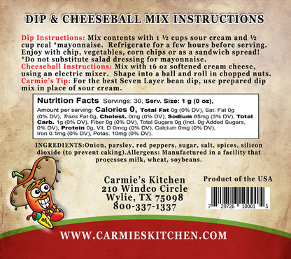 Carmie's Kitchen Manana Mexican Dip and Cheeseball Mix