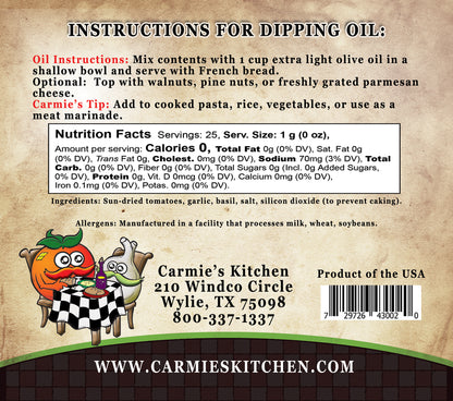 Carmie's Kitchen Sundried Tomato Special Blend for Dipping Oil