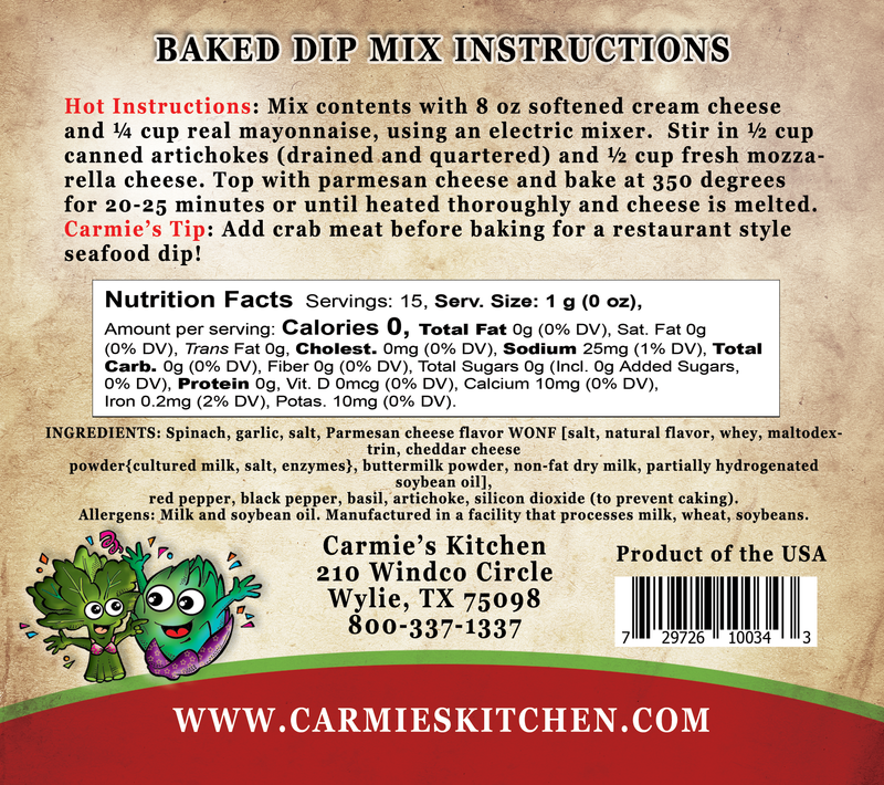 Carmies Kitchen Baked Spinach & Artichoke Dip