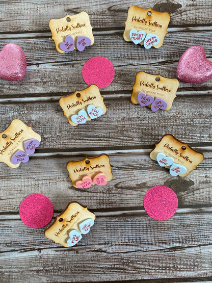 Valentine conversation heart earrings