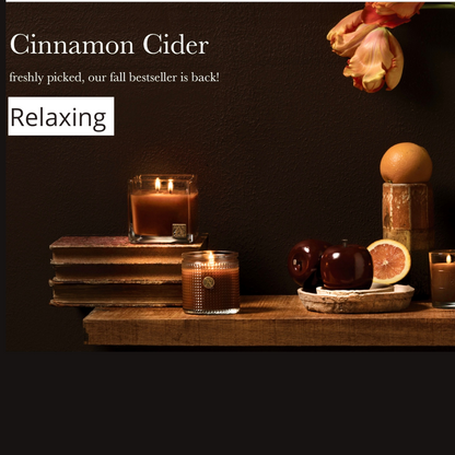 Aromatique cinnamon cider textured Glass candle