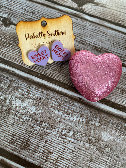 Valentine conversation heart earrings