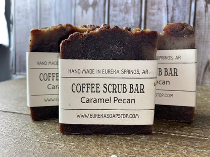 Arkansas hand poured coffee scrub soap caramel pecan