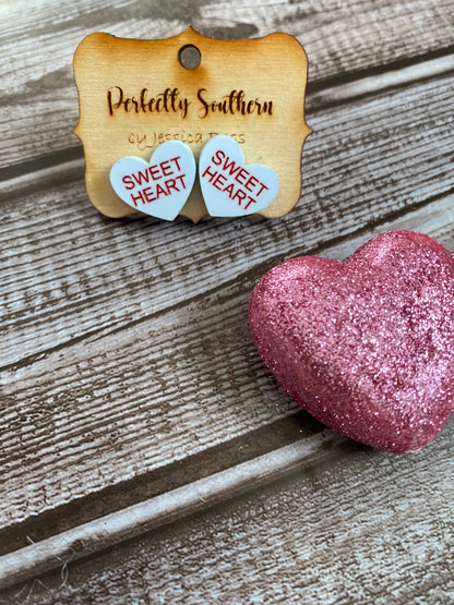 Valentine conversation heart earrings